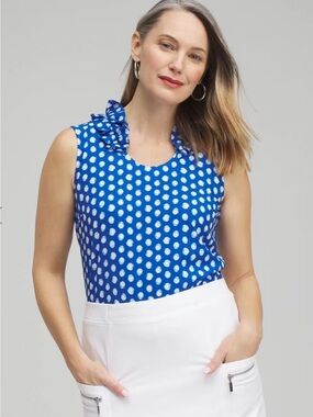 Chico’s Zenergy dot ruffle tank
